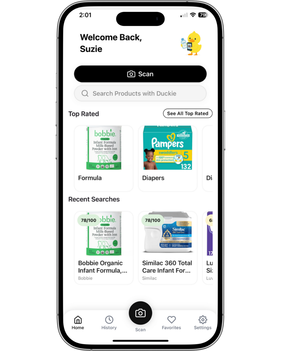 Duckie App Interface